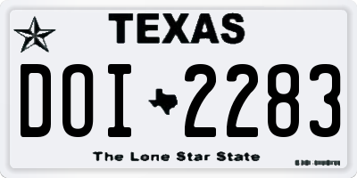 TX license plate DOI2283