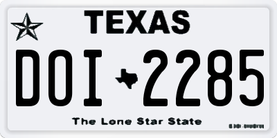 TX license plate DOI2285