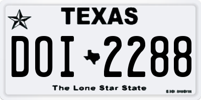 TX license plate DOI2288
