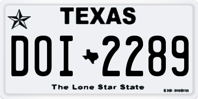 TX license plate DOI2289