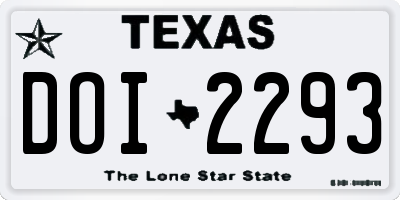 TX license plate DOI2293