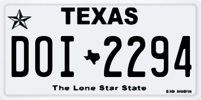 TX license plate DOI2294