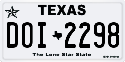TX license plate DOI2298