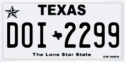 TX license plate DOI2299