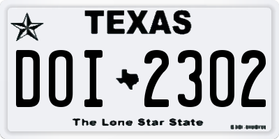 TX license plate DOI2302