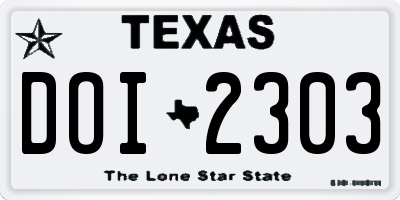 TX license plate DOI2303