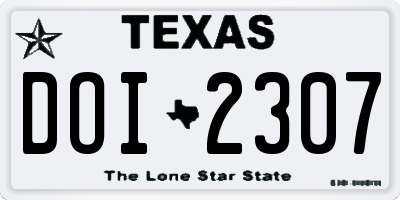 TX license plate DOI2307