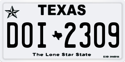 TX license plate DOI2309