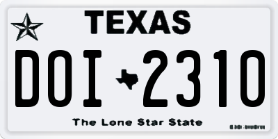 TX license plate DOI2310
