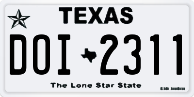 TX license plate DOI2311