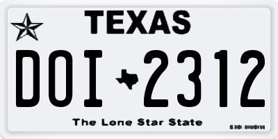 TX license plate DOI2312