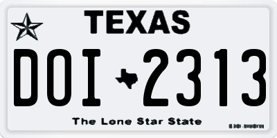 TX license plate DOI2313