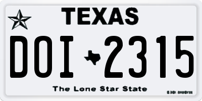 TX license plate DOI2315