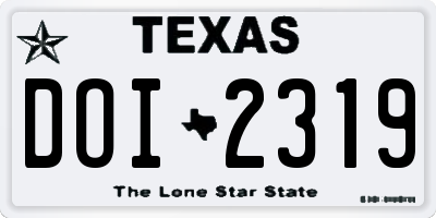 TX license plate DOI2319