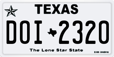TX license plate DOI2320