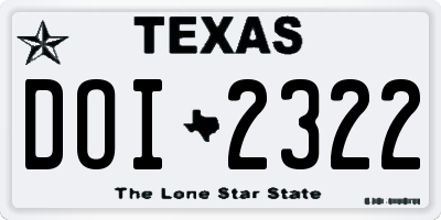 TX license plate DOI2322