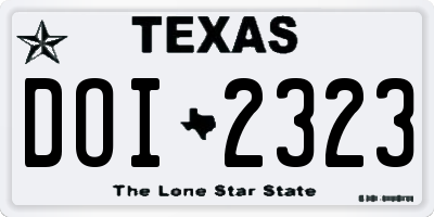 TX license plate DOI2323