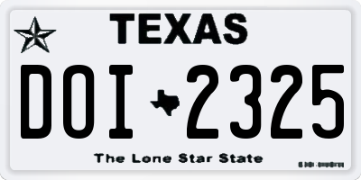 TX license plate DOI2325