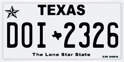 TX license plate DOI2326