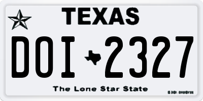 TX license plate DOI2327