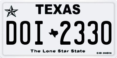 TX license plate DOI2330