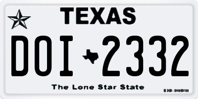 TX license plate DOI2332