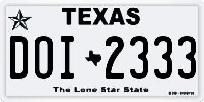 TX license plate DOI2333