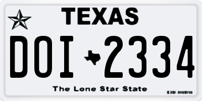TX license plate DOI2334