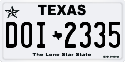 TX license plate DOI2335