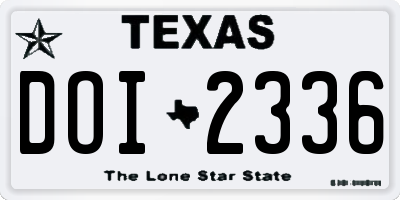 TX license plate DOI2336