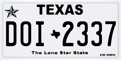TX license plate DOI2337