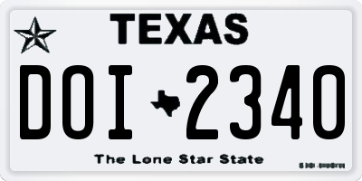 TX license plate DOI2340