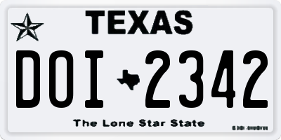 TX license plate DOI2342