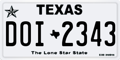 TX license plate DOI2343