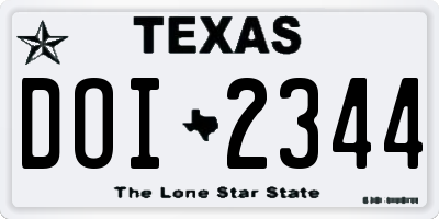 TX license plate DOI2344