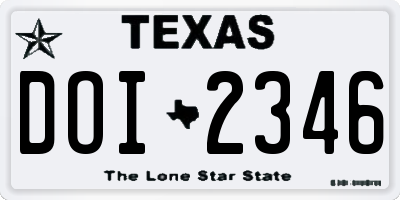 TX license plate DOI2346