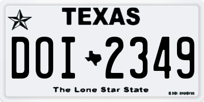 TX license plate DOI2349