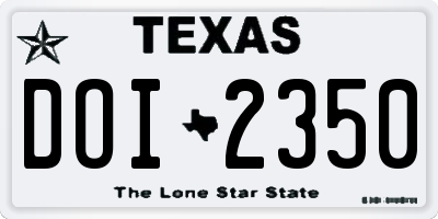 TX license plate DOI2350