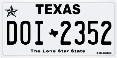 TX license plate DOI2352