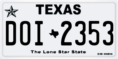 TX license plate DOI2353