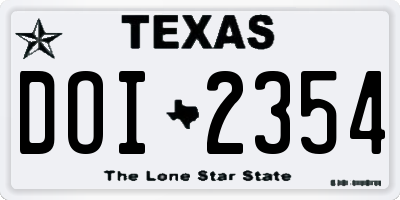 TX license plate DOI2354