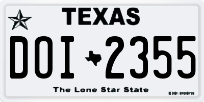 TX license plate DOI2355