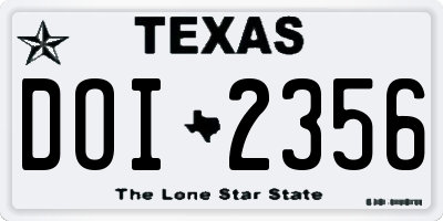 TX license plate DOI2356