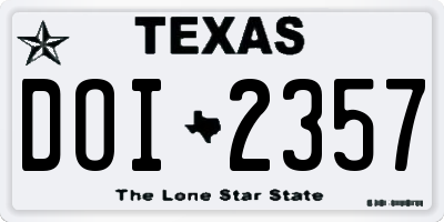 TX license plate DOI2357