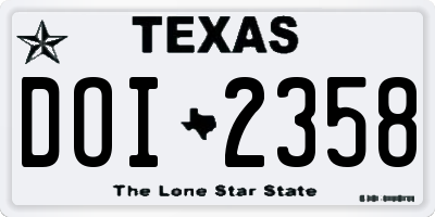TX license plate DOI2358