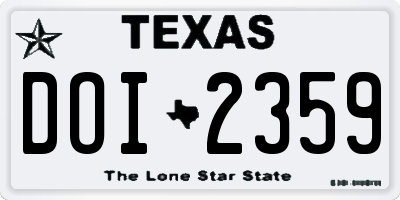 TX license plate DOI2359