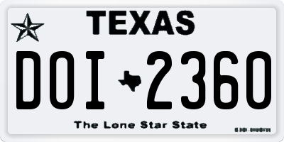 TX license plate DOI2360