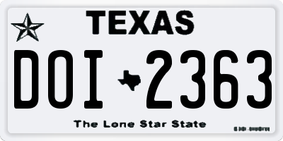 TX license plate DOI2363