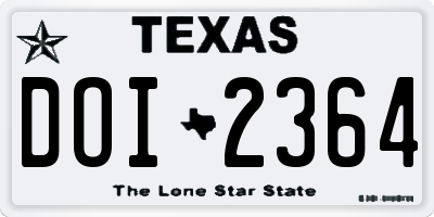 TX license plate DOI2364