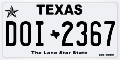 TX license plate DOI2367